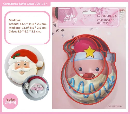 Cortador Galleta Santa Claus 3 Pz Bake Darling 703-917