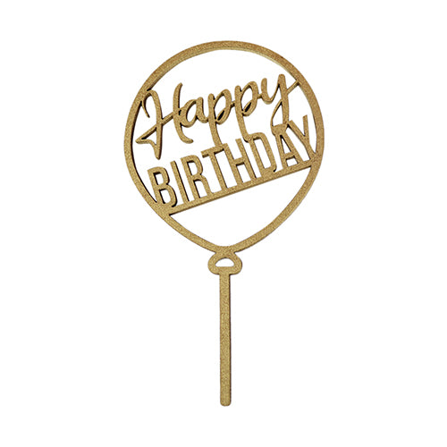 Cake Topper Dorado Happy Birthday Redondo Chico BDLGC-002
