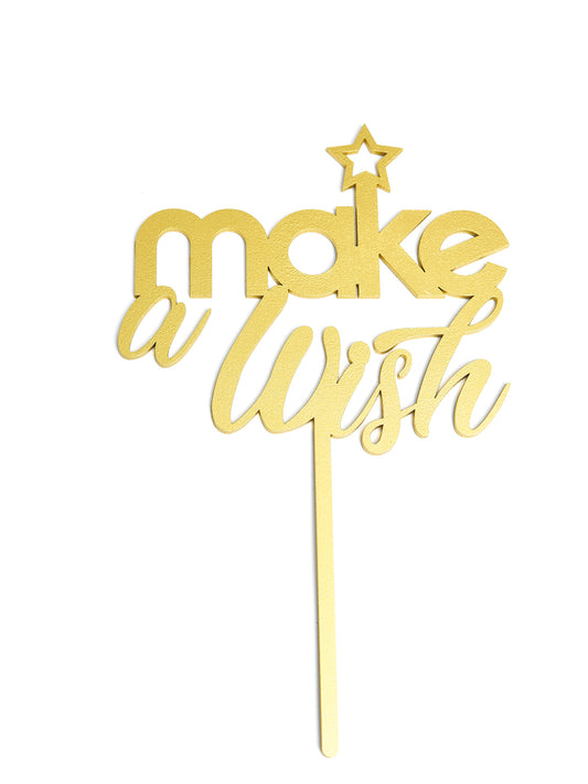 Cake Topper Dorado Make a Wish BDLG-006
