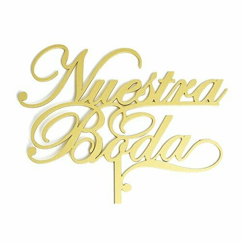 Cake Topper Dorado Nuestra Boda BDLG-009