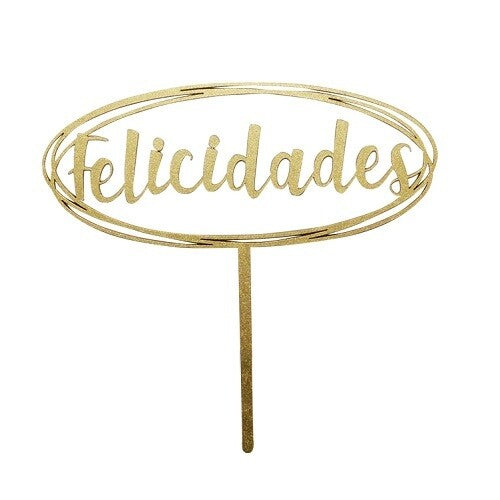 Cake Topper Dorado Felicidades BDLG-015