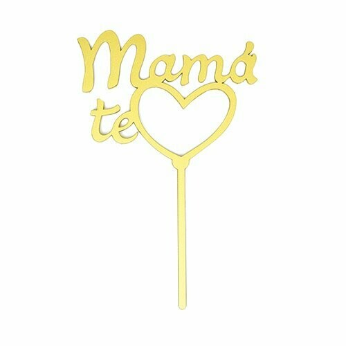 Cake Topper Dorado Te Amo Corazón Mod 20 BDLG-020