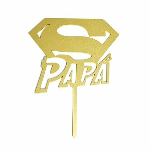 Cake Topper Dorado Super Papa Mod 27 BDLG-027