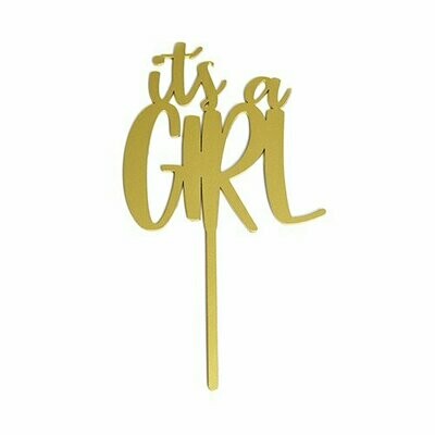Cake Topper Dorado I´ts A Girl BDLG-034