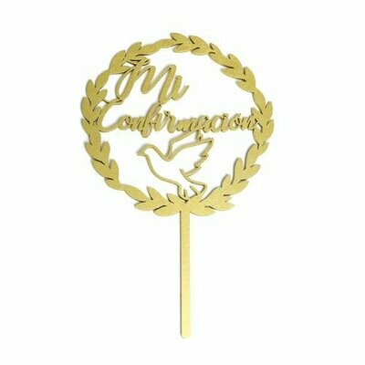 Cake Topper Dorado Mi Confirmación Mod 36 BDLG-036