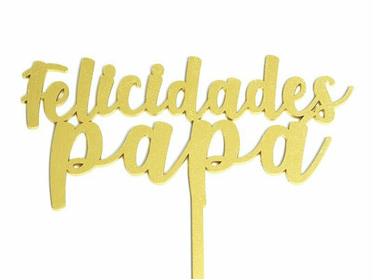 Cake Topper Dorado El Mejor Papá Mod 38 BDLG-038