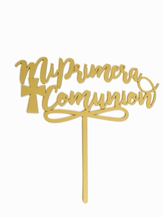 Cake Topper Dorado Mi Primera Comunión Mod 39 BDLG-039