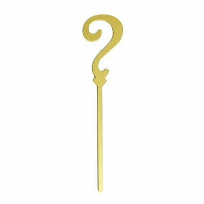 Cake Topper Dorado Signo Interrogación BDLG-INT