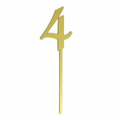 Cake Topper Dorado Letrero #4 BDLG-N04