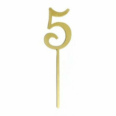 Cake Topper Dorado Letrero #5 BDLG-N05