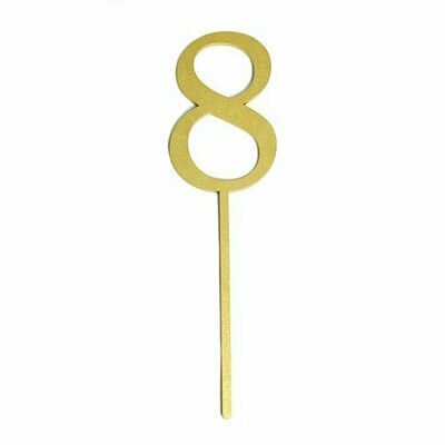 Cake Topper Dorado Letrero #8 BDLG-N08