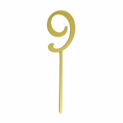 Cake Topper Dorado Letrero #9 BDLG-N09