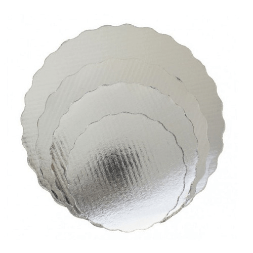 Redondas Bases De Cartón Plateadas BR